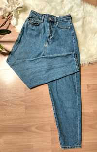 Spodnie jeansy  z wysokim stanem mom  jeans H&M 34