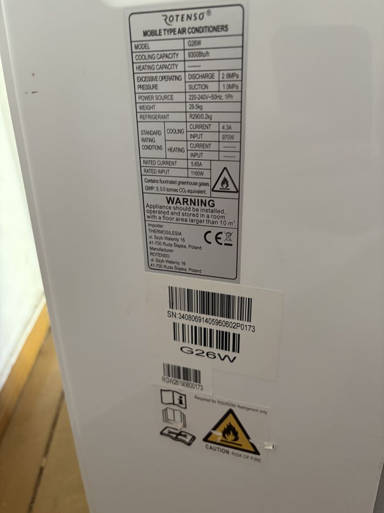 Klimatyzator przenośny Rotenso 2,6kw