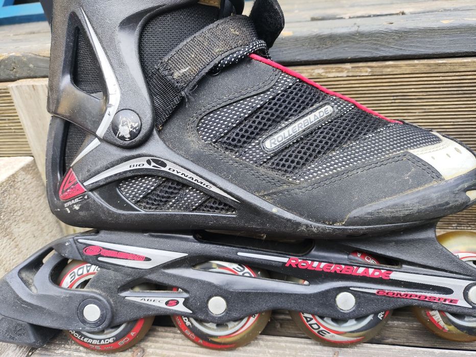 Patins Rollerblade + joelheiras + cotoveleiras