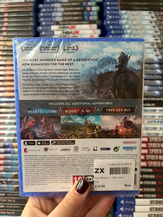 Гра The Witcher 3 на ps5, диск з грою на пс 5, ліцензія