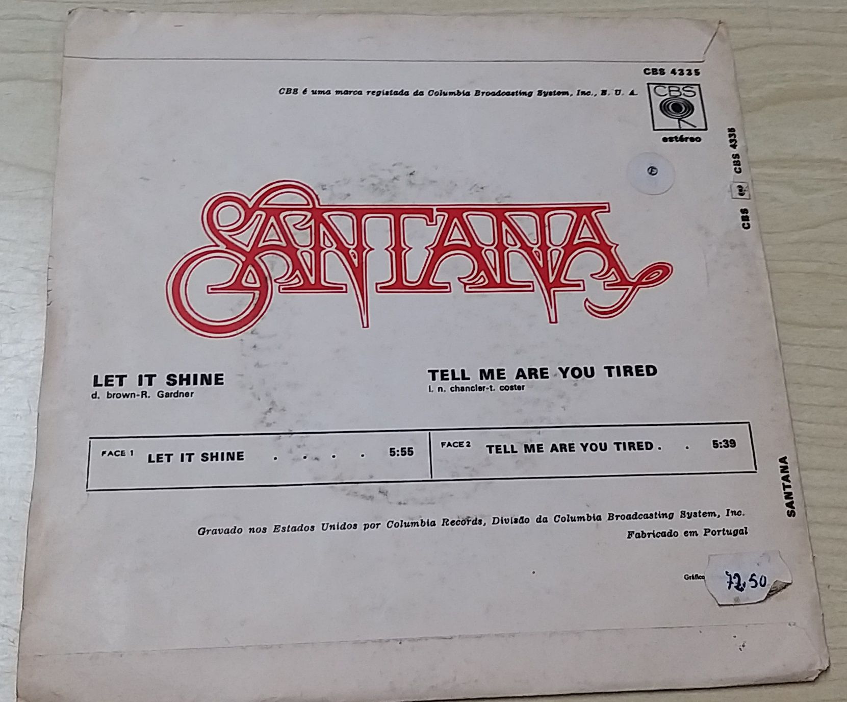 Vinil 45' Santana.