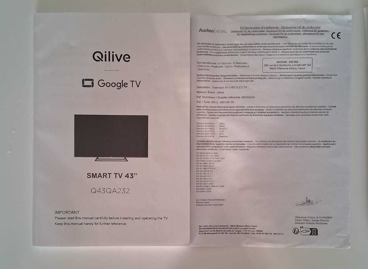Smart TV Qilive 43" 4K UHD – Semi nova com Garantia