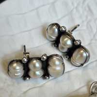 Srebrne kolczyki z perłami