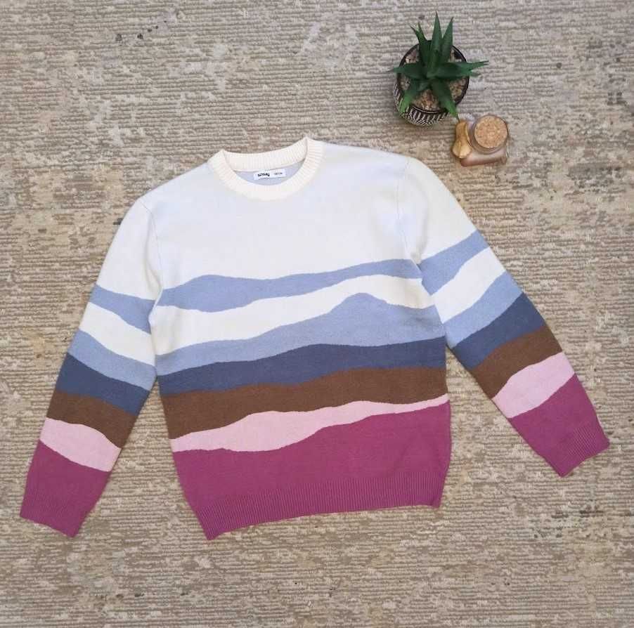 SINSAY Cudny sweterek falowane kolory 158