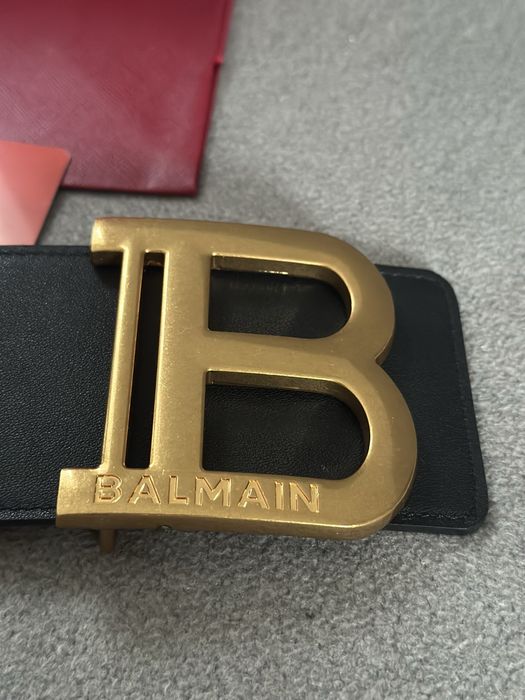 Balmain B- Pasek skórzany czarny B-BELT 95cm Nowy