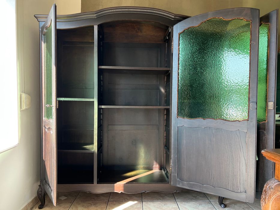 Dębowa biblioteczka serwantka bieliźniarka witryna ludwik antyki