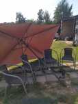 Krzesła ogrodowe, parasol