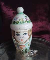 Figurka porcelanowa pojemnik matrioszka vintage