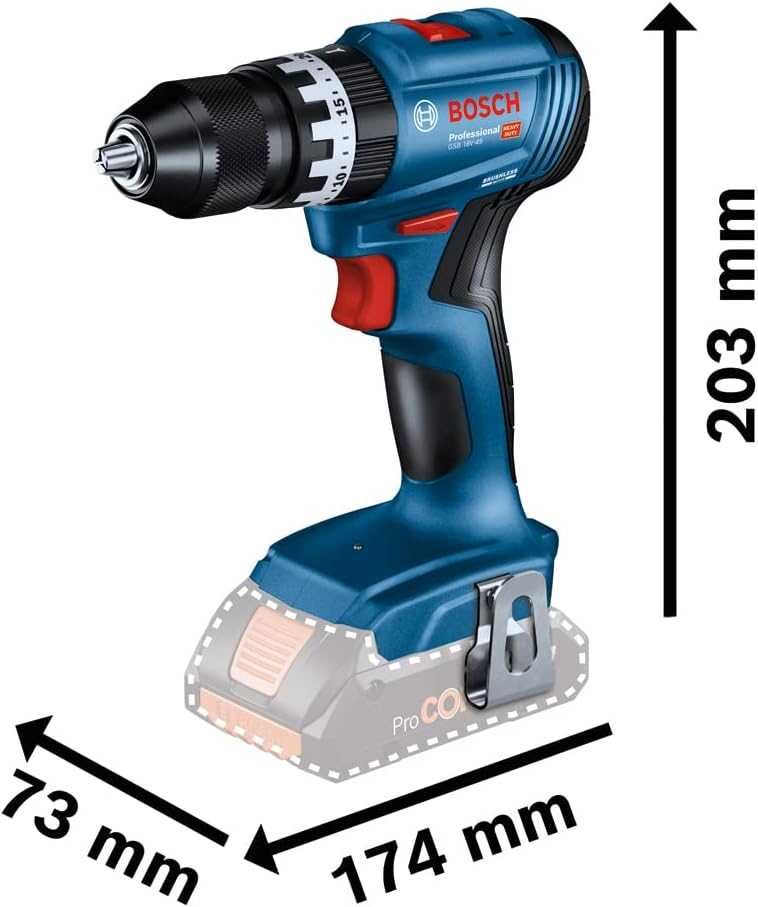 Шуруповерт бездротовий ударний дриль шурупокрут Bosch GSB 18V-45