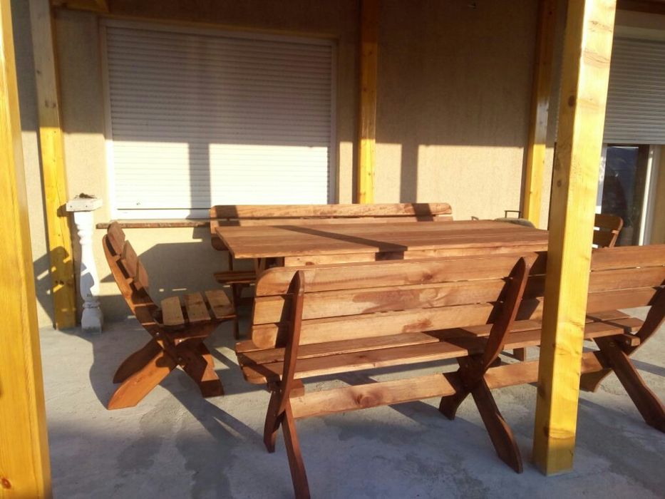 Meble ogrodowe drewniane 200cm