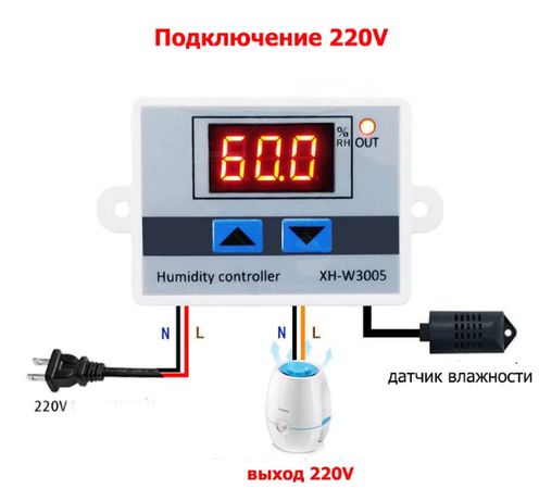Регулятор влажности XH-W3005 12/220 В термостат терморугулятор
