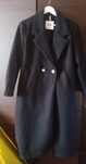 Długi czarny płaszcz oversize s m l xl