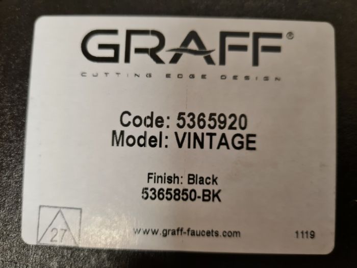 GRAFF VINTAGE Kran czarny piękny 40% ceny nowy