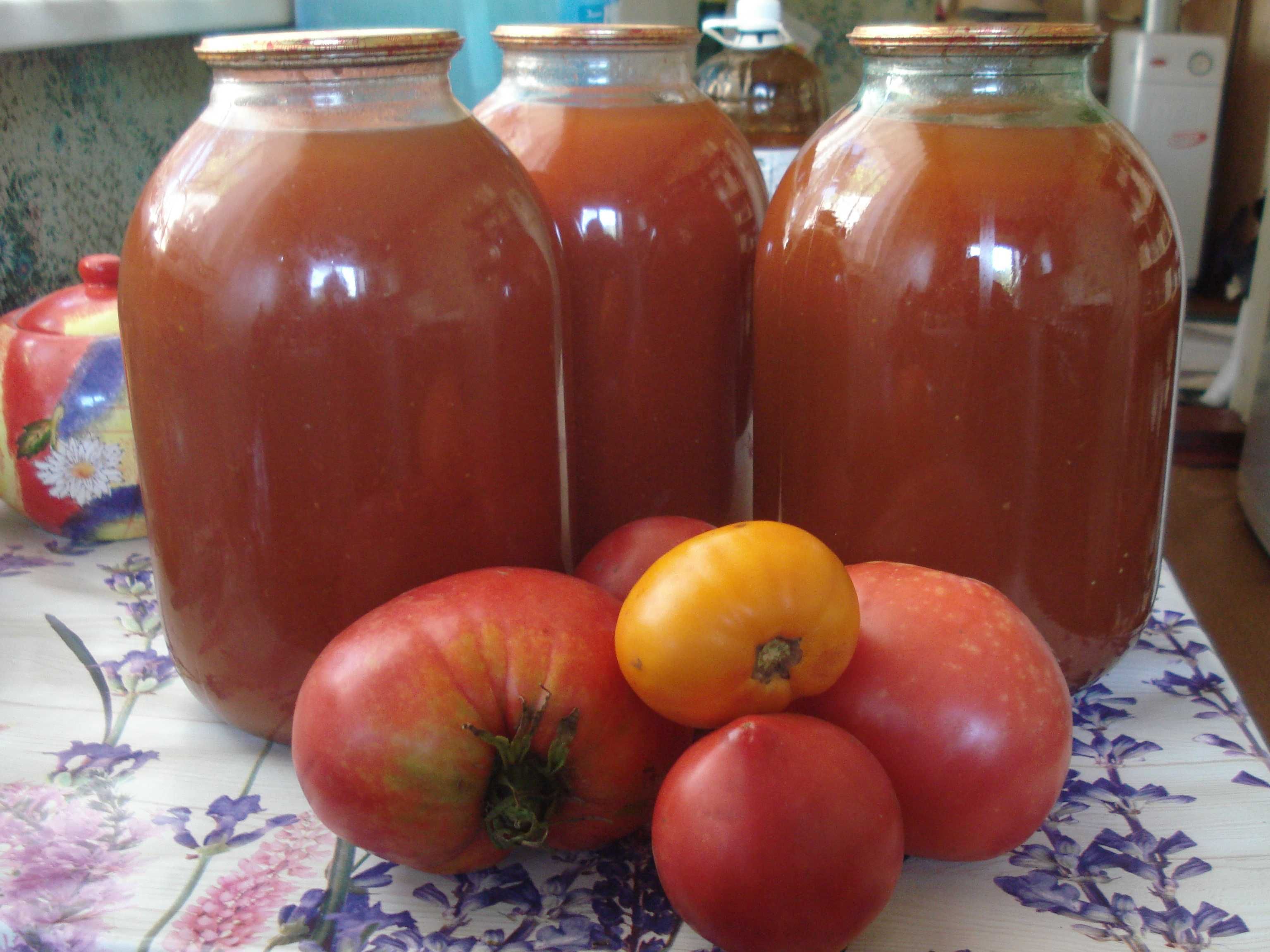 Сок томатный, домашний из цветных помидор урожай 2023