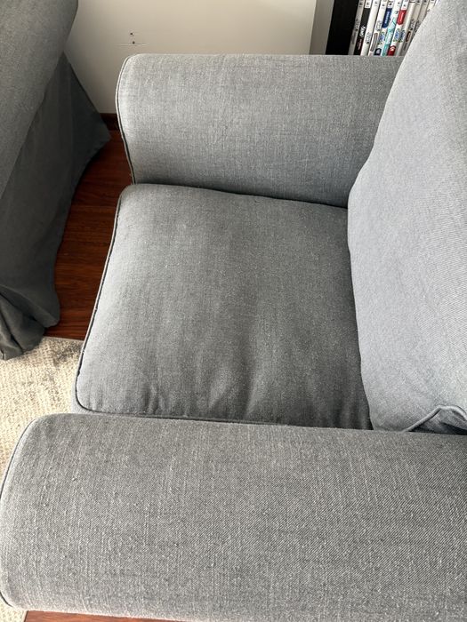 Kanapa + 2 fotele + podnóżek EKTORP IKEA ciemny szary