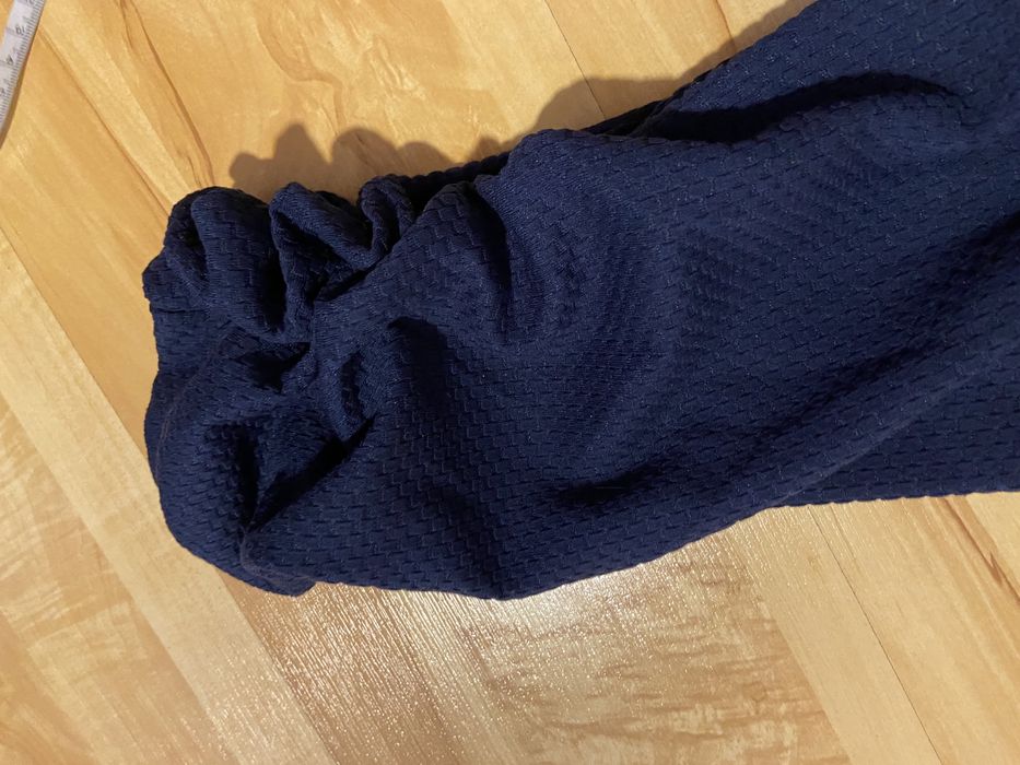 Gina Benotti r 52/54 6XL granatowa damska bluzka marszczony rękaw