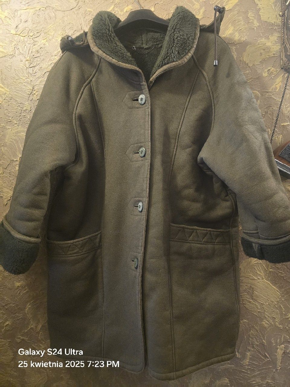 Kożuch myśliwski z kapturem na zasiadkę i polowanie. XL/XXL.
