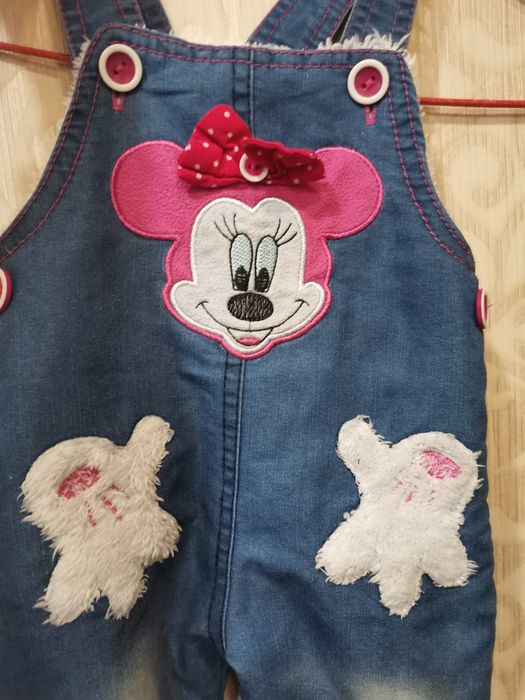 Детский тёплый джинсовый комбез на 1 год