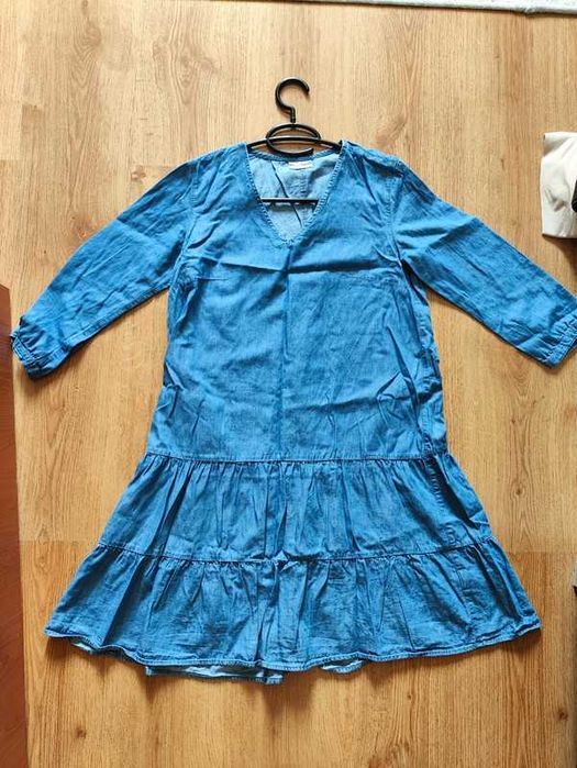 Sukienka koloru dżinsowego rozkloszowana rozmiar S