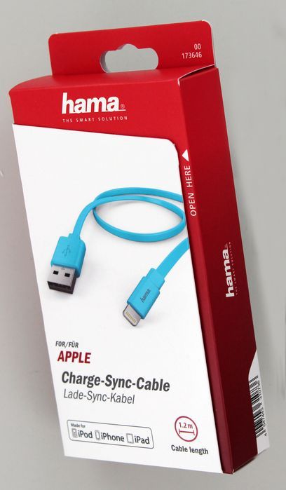 Hama - kabel ładujący, data lightning 1,2m, niebieski - OUTLET