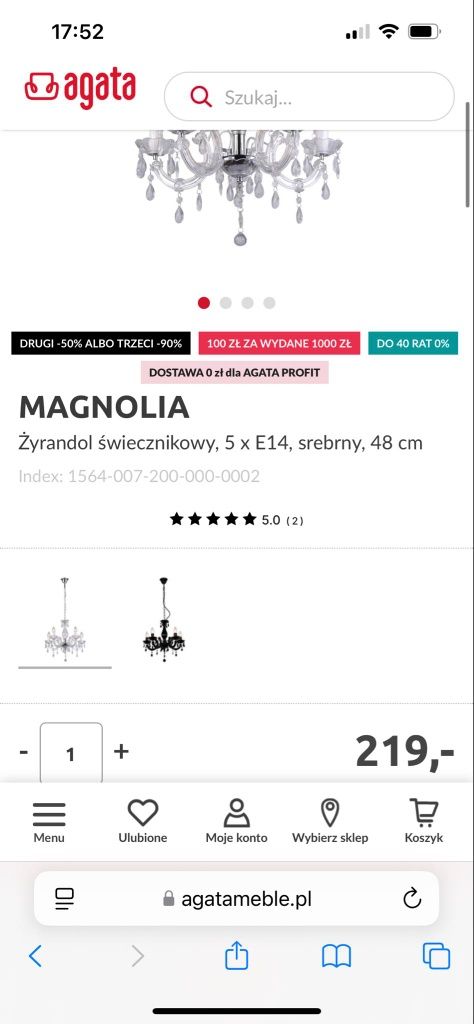 Lampa wisząca Magnolia Agata Meble