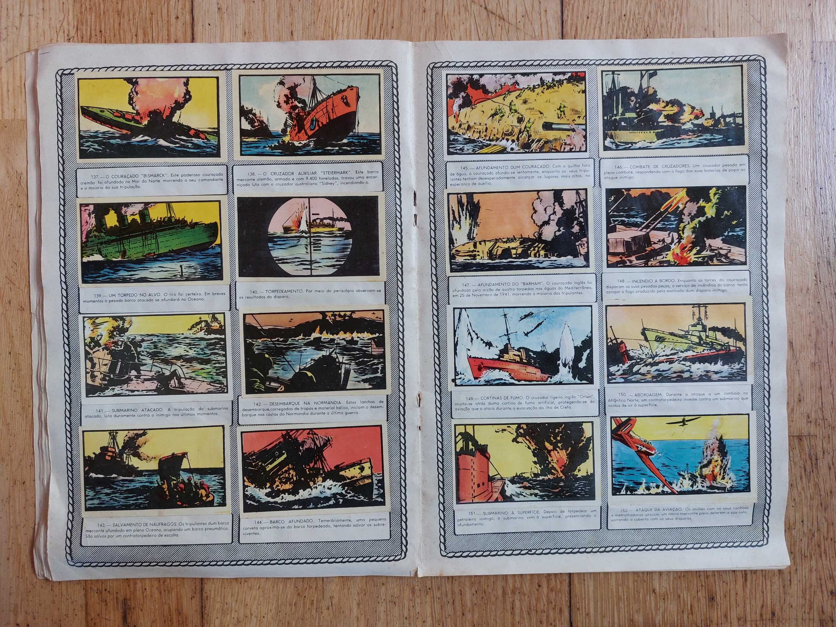 Caderneta de cromos "Esquadras de guerra" - Completa