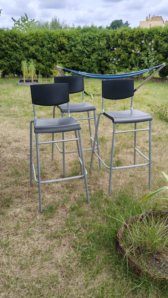 IKEA STIG Stołek barowy z oparciem czarny 74 cm 
IKEA STIG Stołek baro