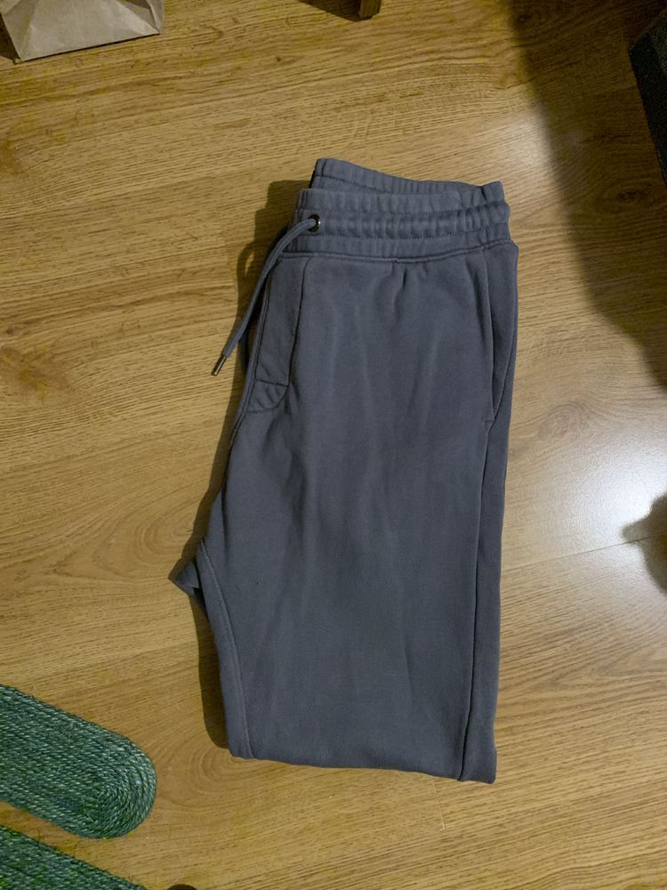 Spodnie dresowe h&m joggersy meskie szare golebie bawelniane s