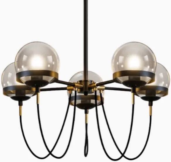 Żyrandol Octopus Medium 60 cm – czarno-złoty, gotowy do odbioru