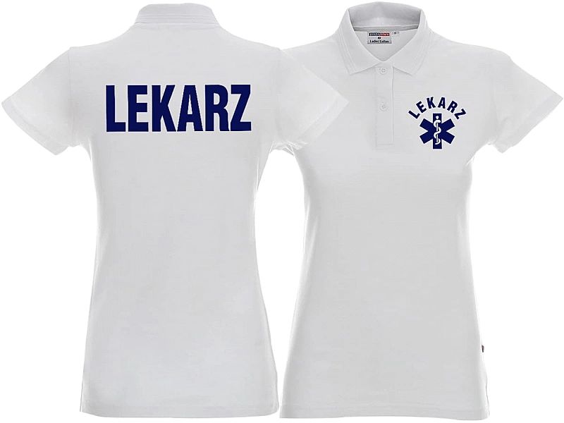 Koszulka Polo damska LEKARZ biała (XXL)