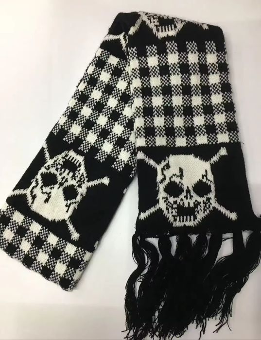 Шарф с черепом зимний осенний y2k гот аниме