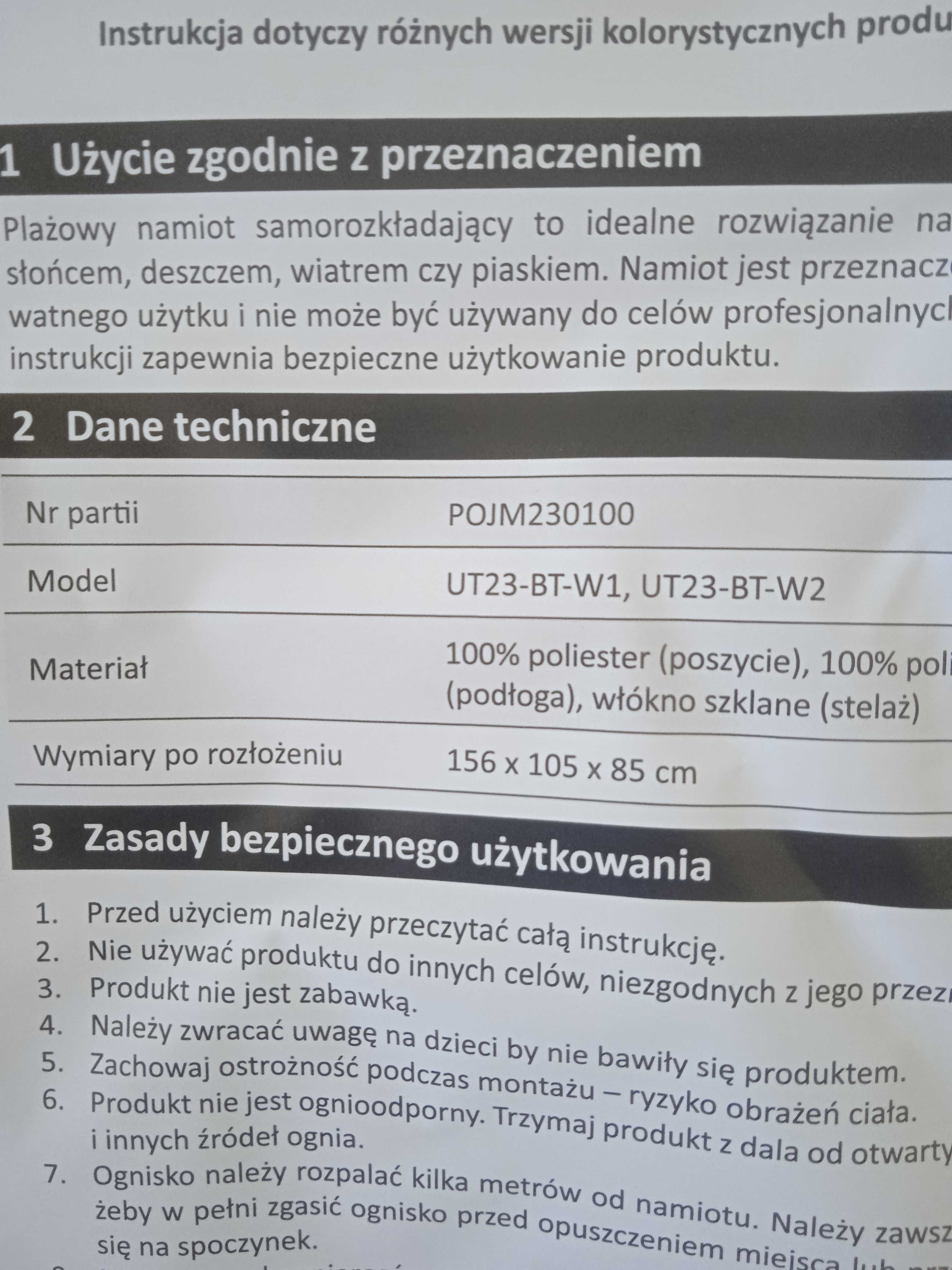 Namiot Plażowy Utendors  odcienie niebieskiego 105 cm x 156 m x 85 cm