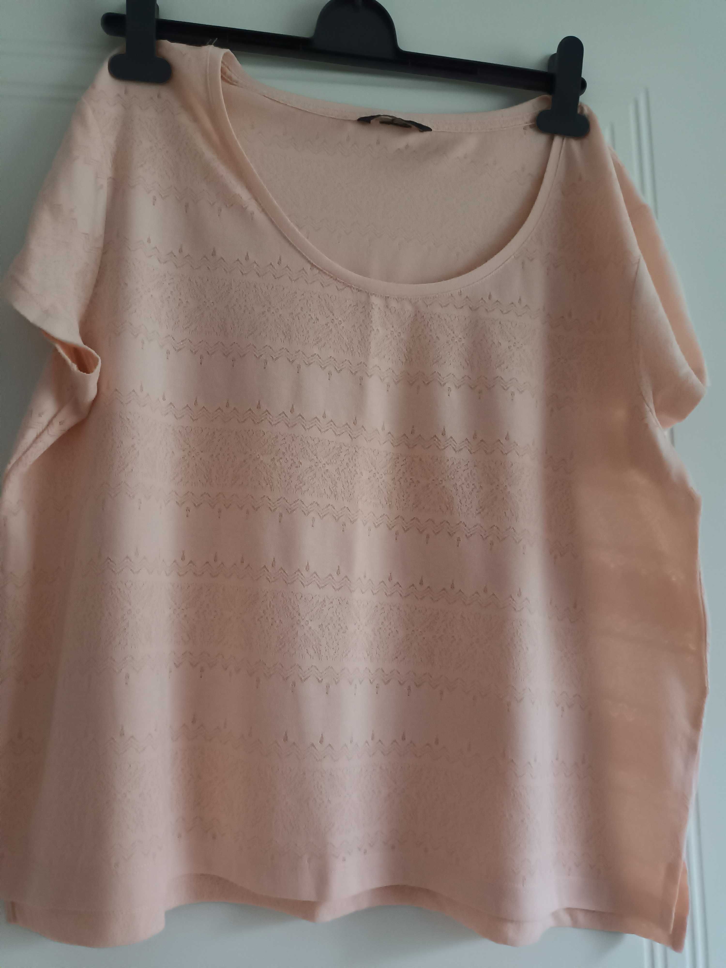 Bluzeczka damska H&M z krótkim rękawem, koloru brzoskwiniowego