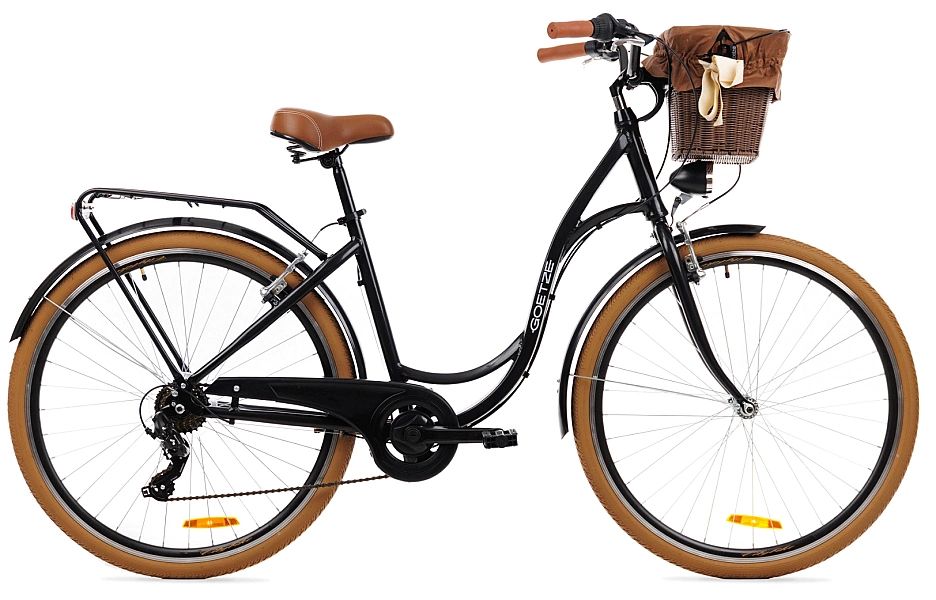 Rower miejski damski Goetze Mood 28" Alu NewLine-Czarno-brązowy-