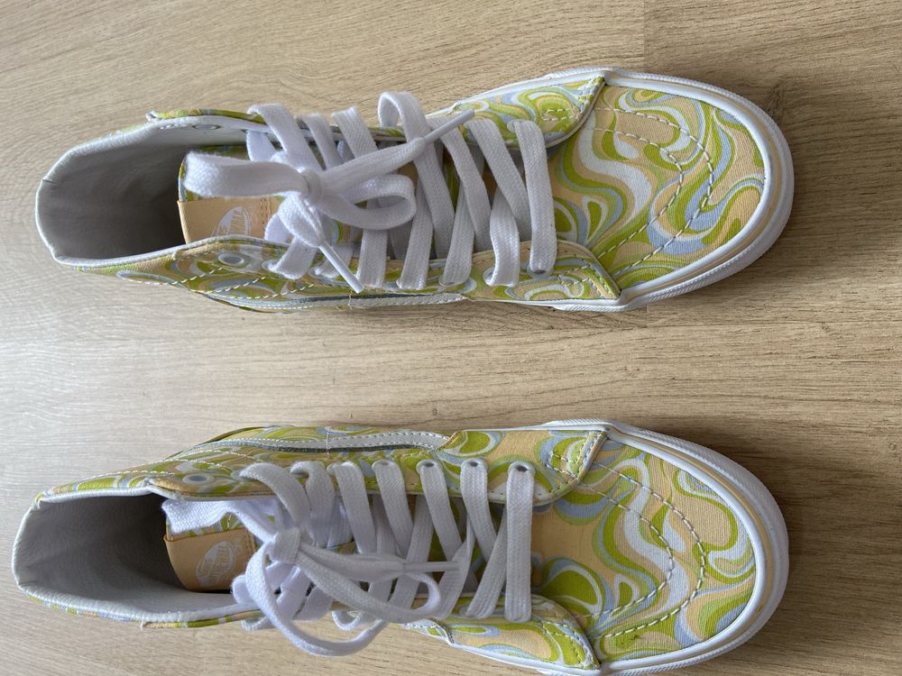 Vans Sk8-hi buty wysokie żółte zielone 38 24,5cm nowe trampki