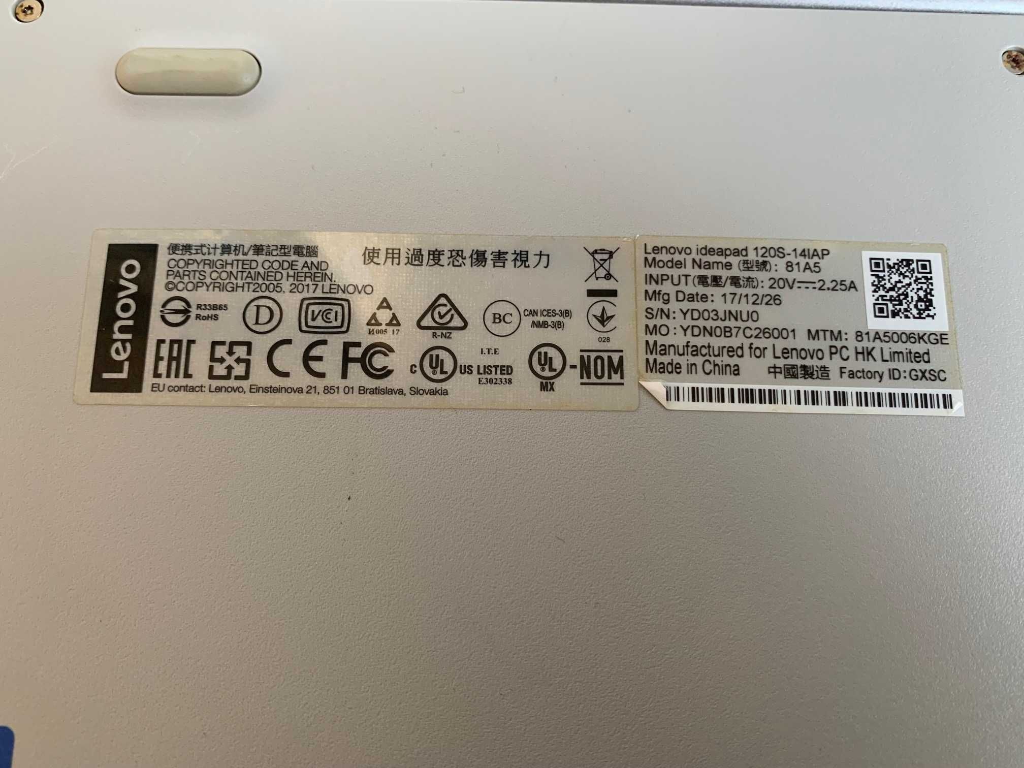 Laptop Lenovo Ideapad 120S