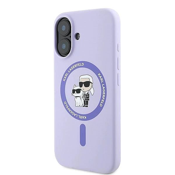 Etui Karl Lagerfeld Silicone Karl&Choupette Heads Ring MagSafe na iPho