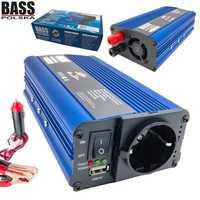 BASS POLSKA Samochodowa Przetwornica Napięcia 12v 230v 1200w