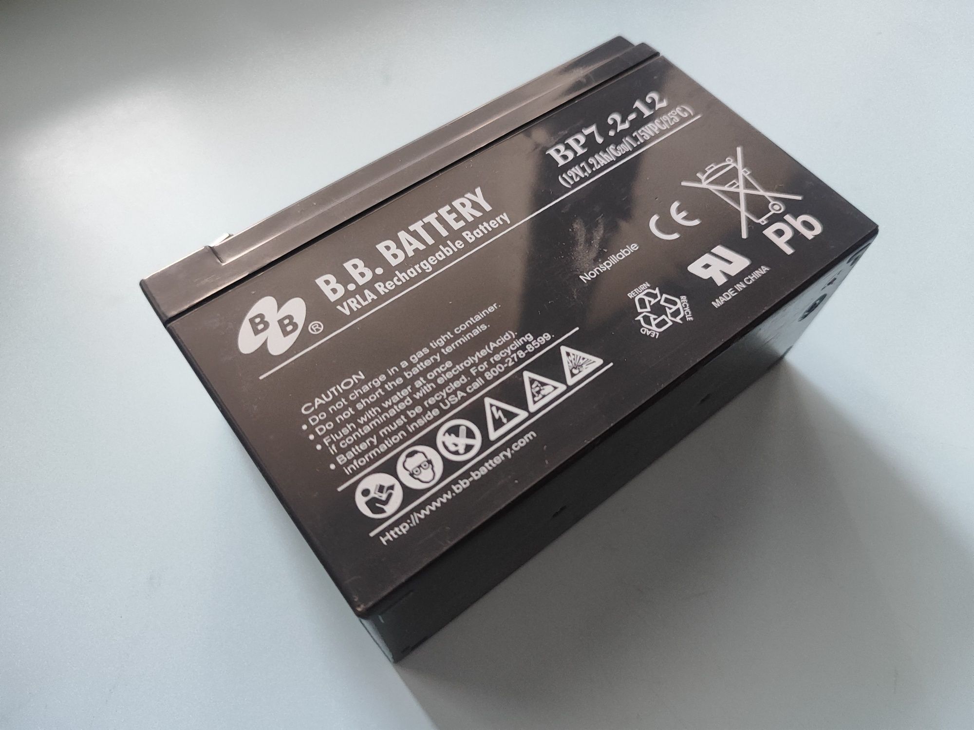 B.B. bat. 7,2A 12 V б.у качественная