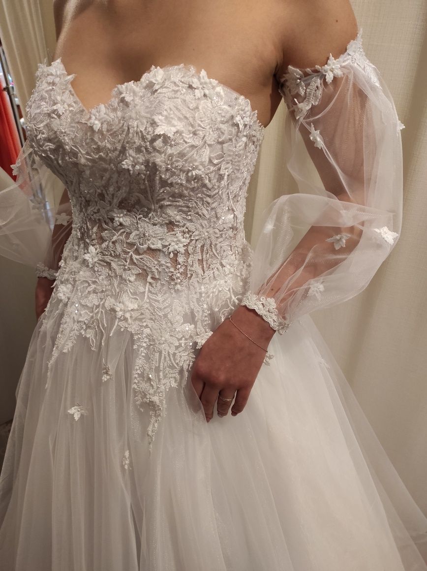 Nowy model ,piękna suknia ślubna,Biała 36