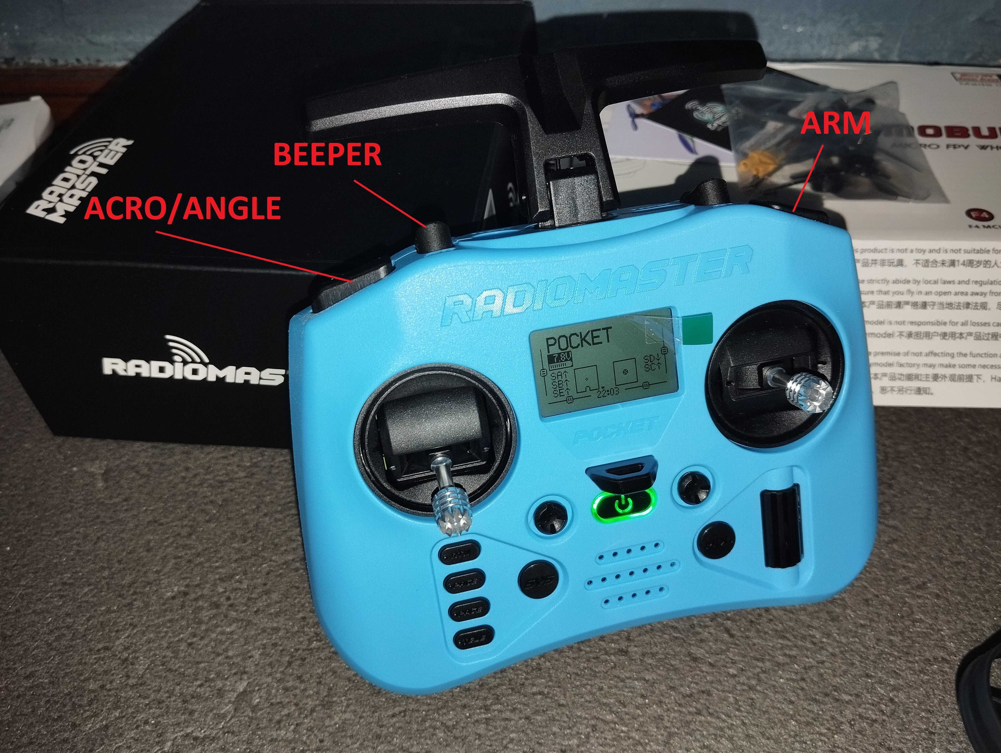 Комплект FPV дрон Mobula 8 + апа Radiomaster + шолом + зарядне і акум