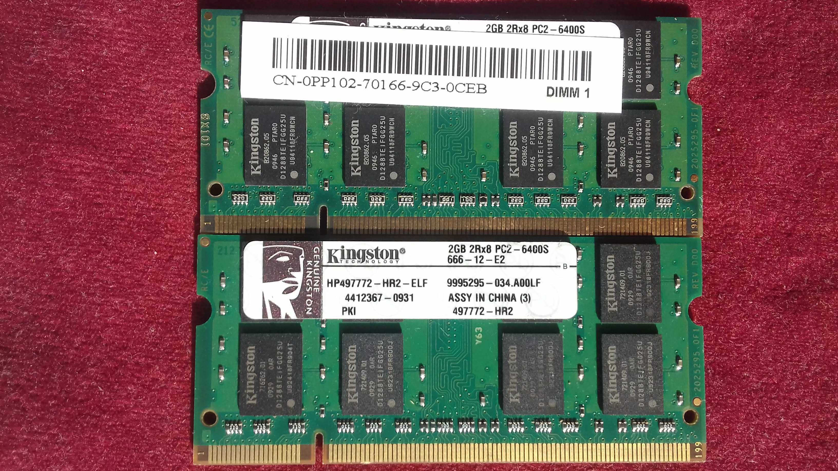 Память для ноутбука  - So-dimm DDR2 Kingston 4Гб (2Gbx2шт) 800MHz