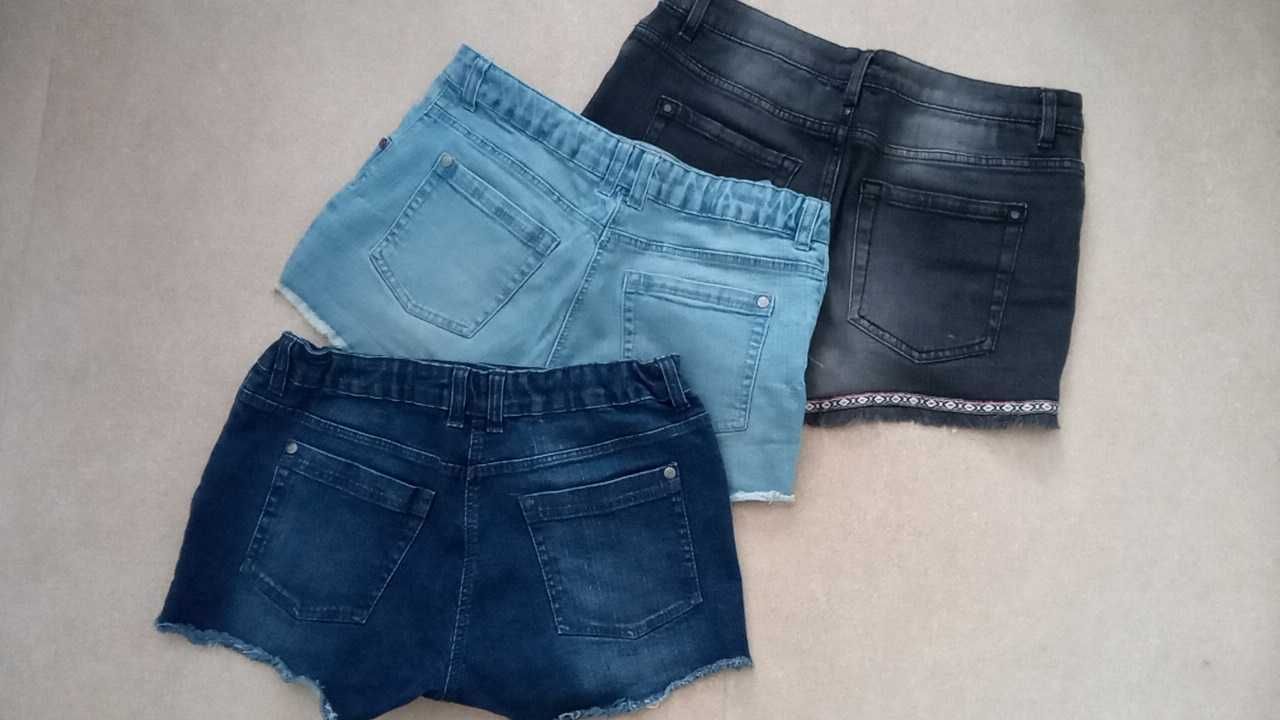 Zestaw 3 spodenek jeansowych damskich