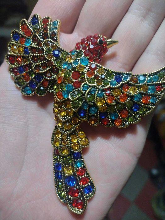 Брошь птица Феникс невероятной красоты ОГРОМНАЯ на пол ладони и другие
