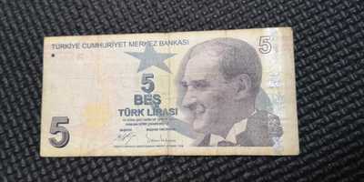 Banknot Turcja 5 lirasi