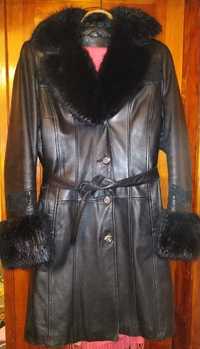 Пальто кожа с натуральным мехом Woger р.L (48-50)