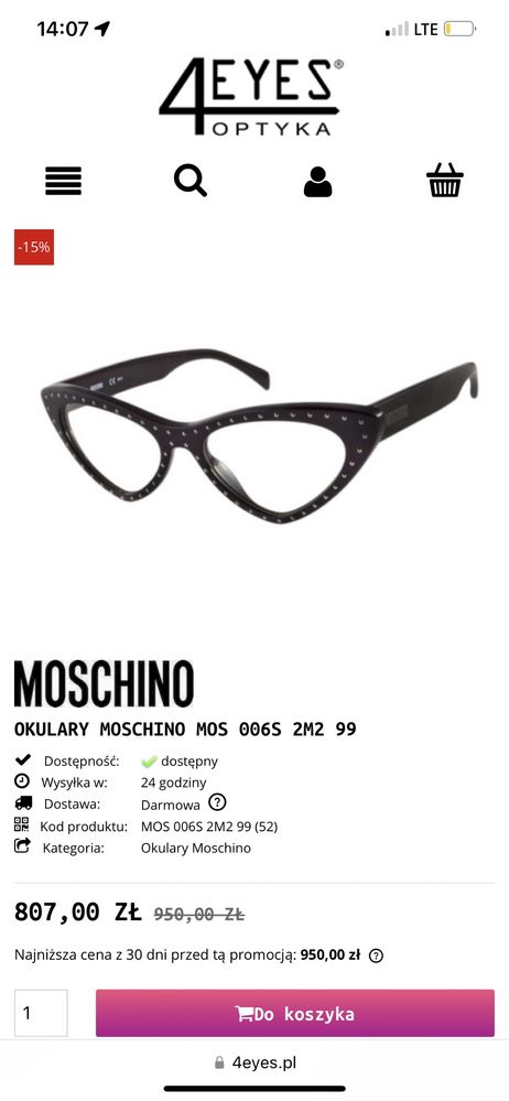 Moschino oprawki korekcyjne okulary