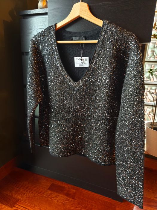 Sweterek Mohito cekiny metaliczna nitka S