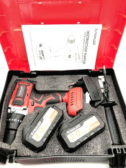 Wiertarko-wkrętarka SundpeyPRO 120Nm zestaw z akcesoriami i bateriami