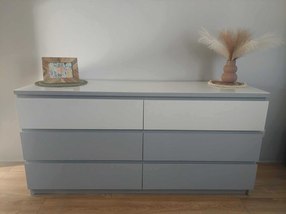 Komoda Malm z Ikea - stan bardzo dobry + szyba na wymiar
